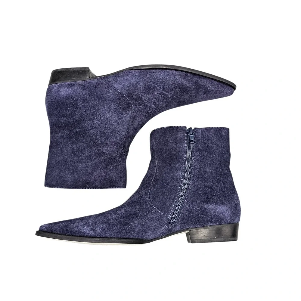 Matisse Women's Size 7.5 M US NWOB Bliss Blue Suede Leather Pointed Toe‎ Booties